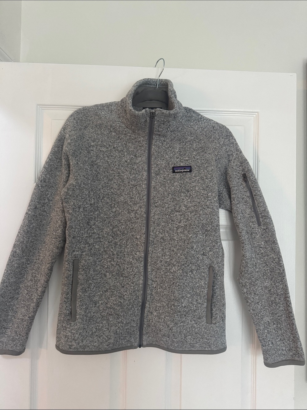 Patagonia Gray Full-Zip Fleece Puffer Jacket